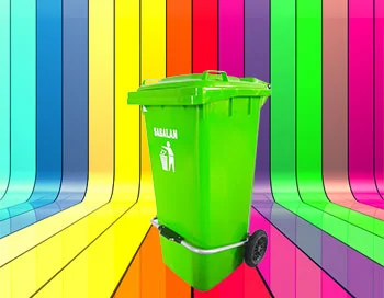 رنگبندی محصول سطل زباله پدالدار 100 لیتری