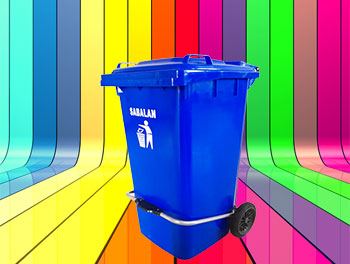 رنگبندی محصول سطل زباله پدالدار 240 لیتری