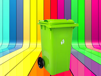رنگبندی محصول سطل زباله 360 لیتری چرخدار